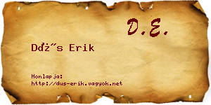 Dús Erik névjegykártya